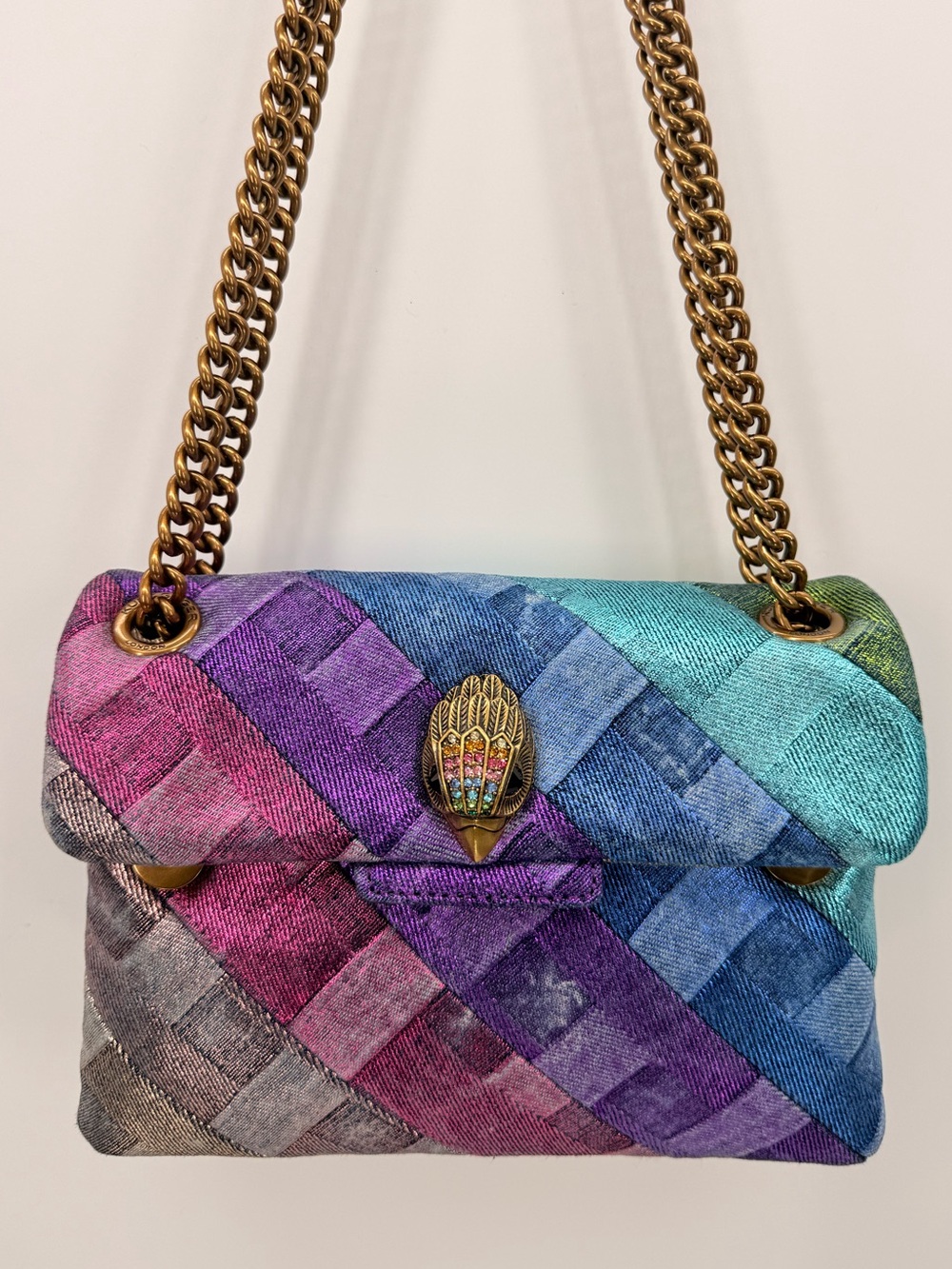 KURT GEIGER LONDON Mini Kensington Rainbow Quilted Convertible Shoulder Bag